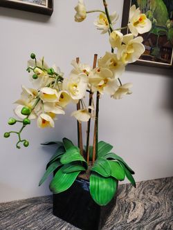 Artificial Real Looking Orchid In A Pot