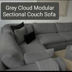 Grey Cloud Modular Sectional Couch Sofa 