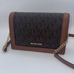 NWT Michael Kors Brown/luggage Jet Set Crossbody Bag