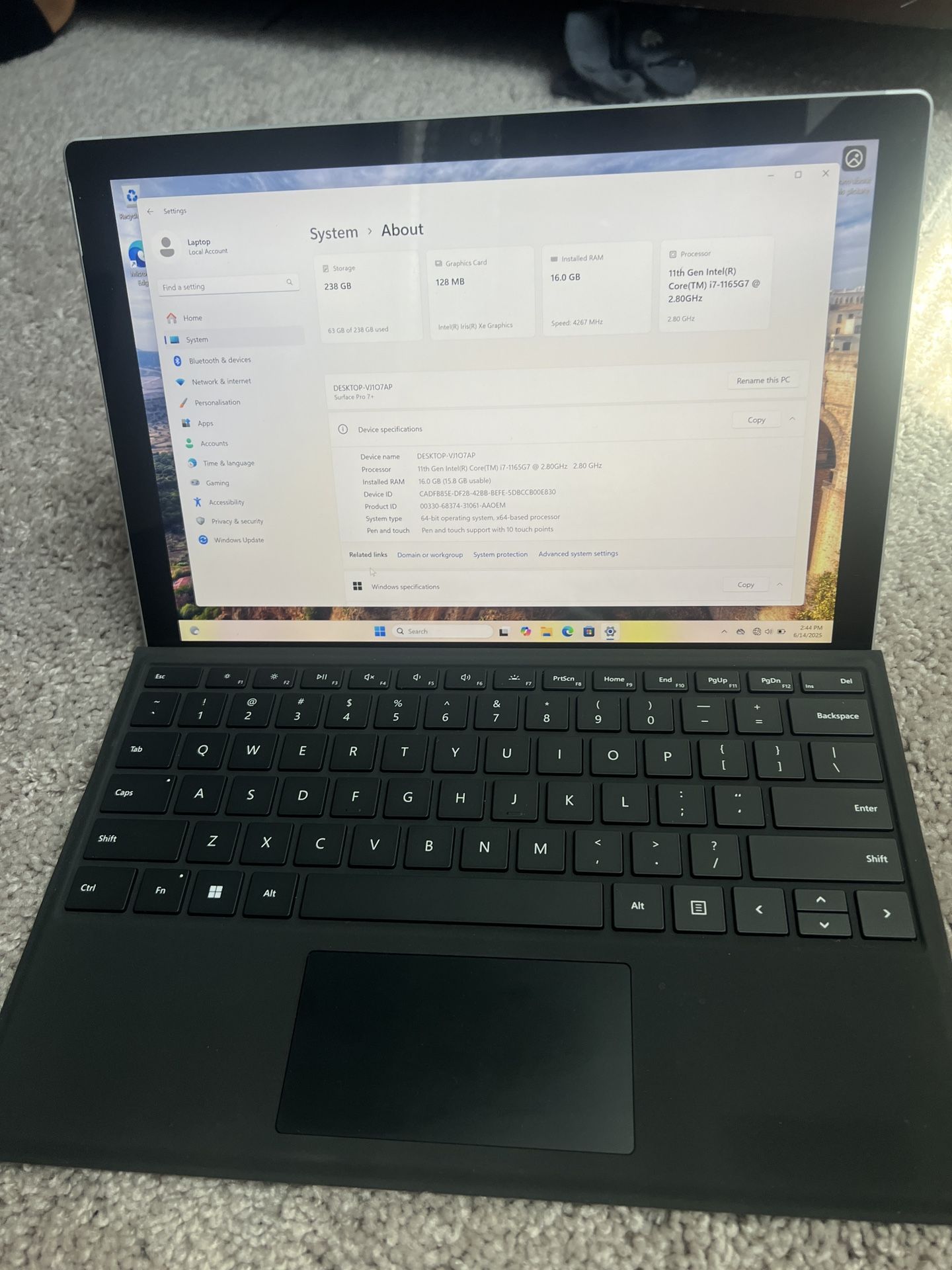 Microsoft Surface Pro 7plus i7 16gb Ram