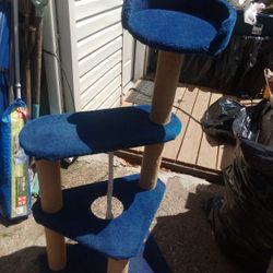 Cat Scratch Post & Levels With A Toy Rop  