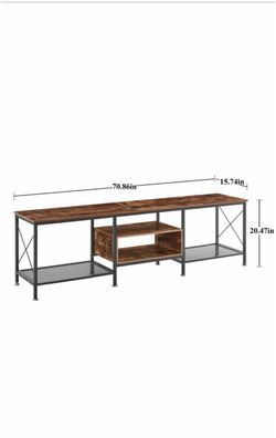 Industrial TV Stand with Storage Shelves