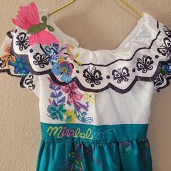Disney Encanto Princess Mirabela Girl Fancy Halloween Dress Costume Size 6 Butterfly