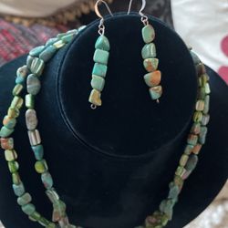 Turquoise Necklace, Double Beaded 
