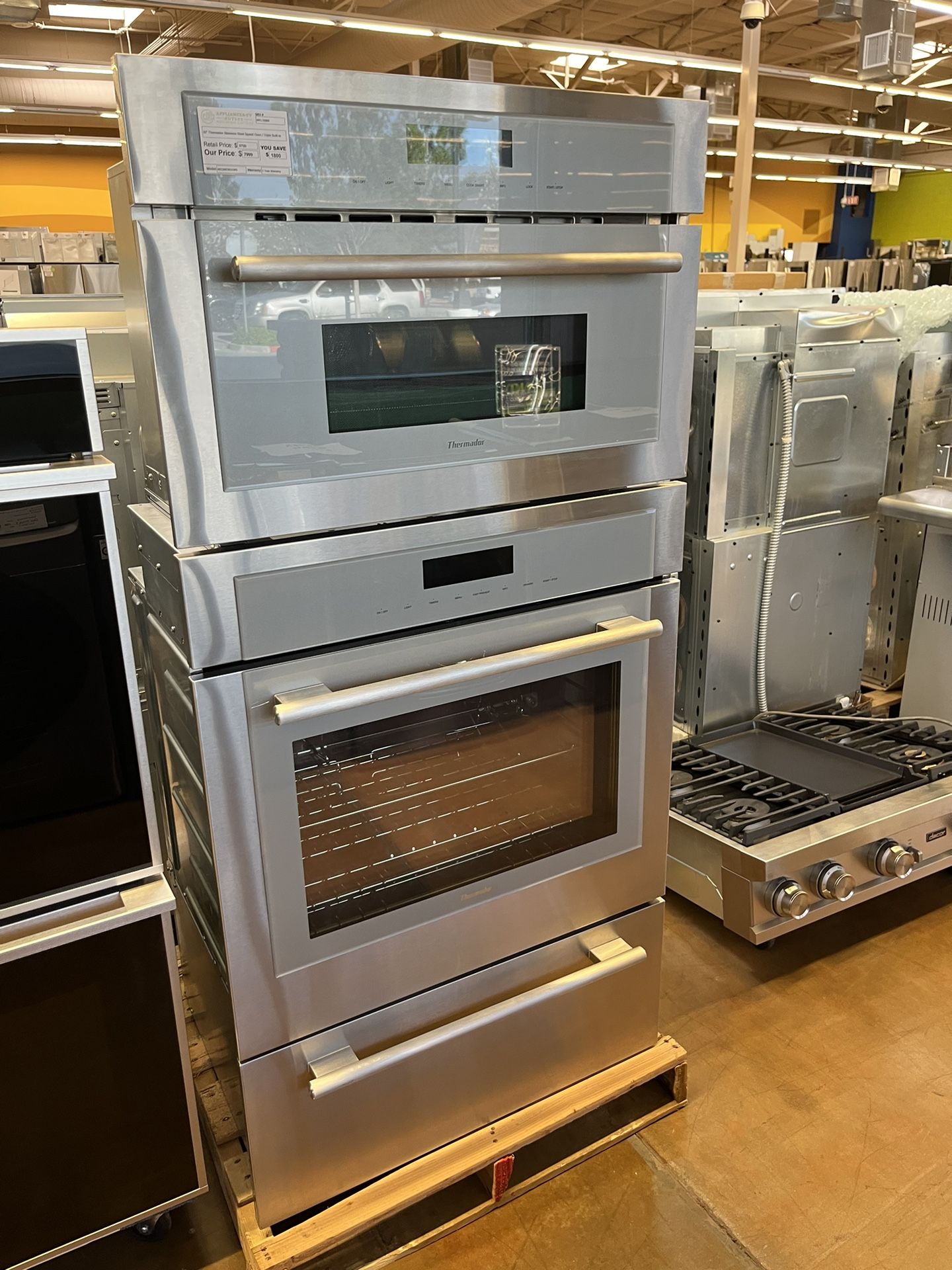 triple wall oven with microwave