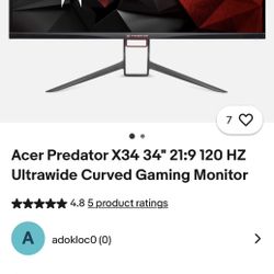 Acer x34 120hz