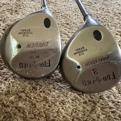 (2) LH Metal wood Drivers Fortified Titanium Golf Clubs #1 and 3