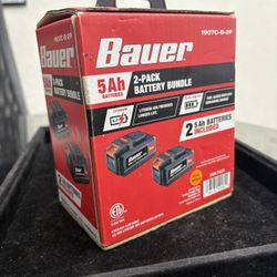 BAUER 20V 5 Ah High-Capacity Lithium-Ion Battery Bundle, 2-Pack
