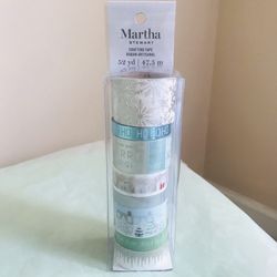 New Martha Stewart Washi Tape-Christmas Assorted Blues Silvers