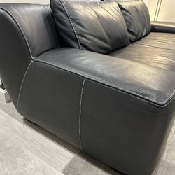 🖤 Genuine Leather Sofa - Dania/Scandinavian Design - Excellent Condition 