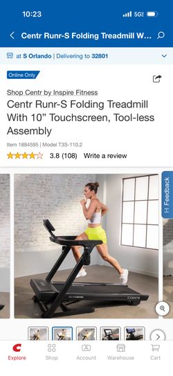 Shop Centr by Inspire Fitness Centr Runr-S Folding Treadmill With 10” Touchscreen, Tool-less Assembly