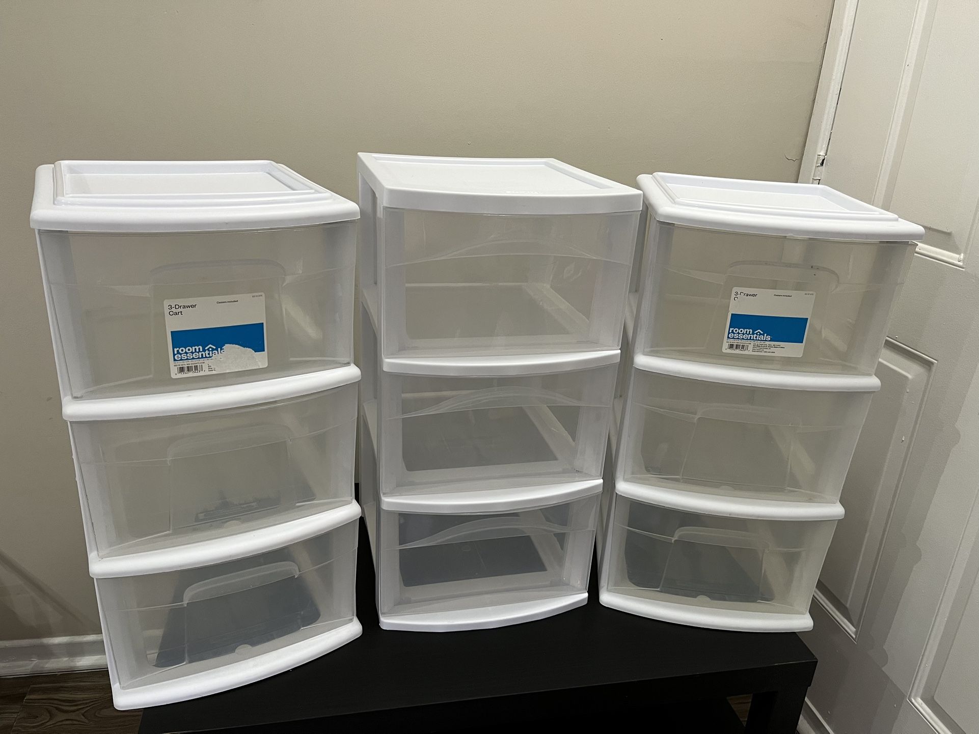 Plastic 3-Drawer Storage (Sterilite & Home Essentials) -$15 for each
