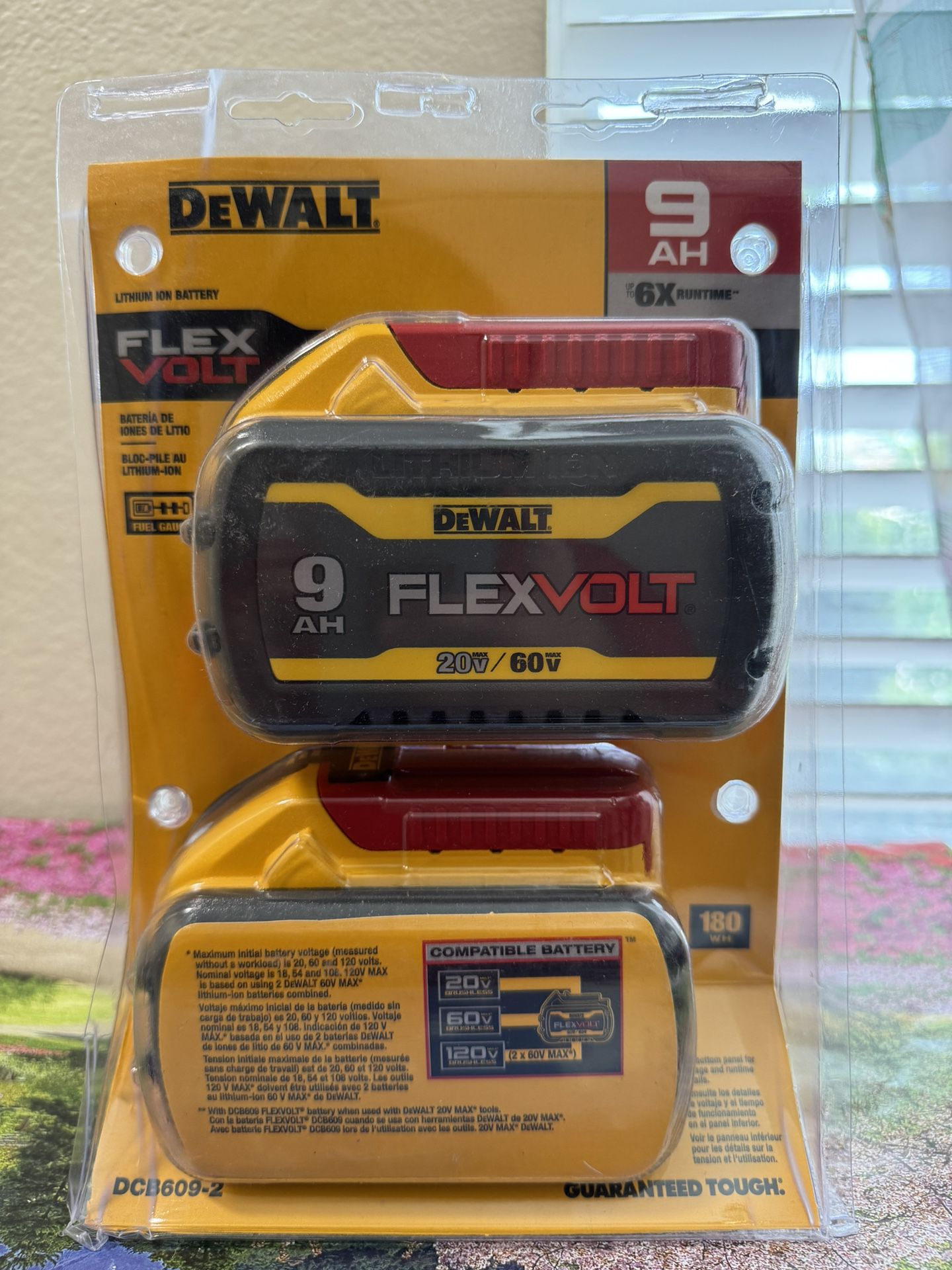 DEWALT FLEXVOLT 20V/60V MAX Lithium-Ion 9.0Ah Battery Pack (2 Pack)