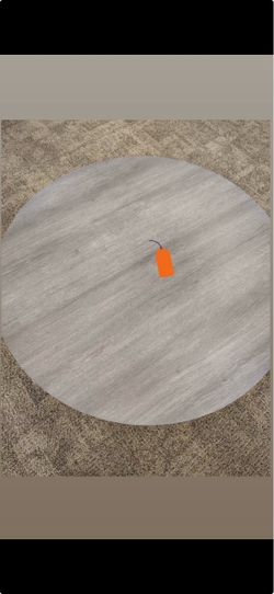 Modern Gray Round Coffee Table - Contemporary Drum Style