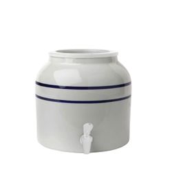  Porcelain Water Dispenser – Classic Blue Stripe, 2.5 Gallons