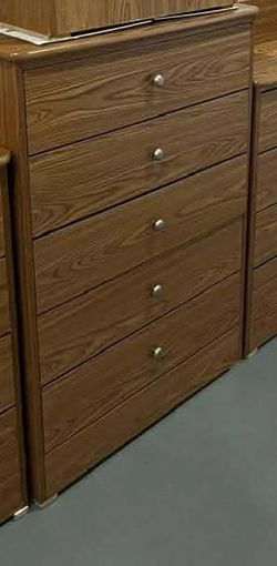 5  drawer oak wood