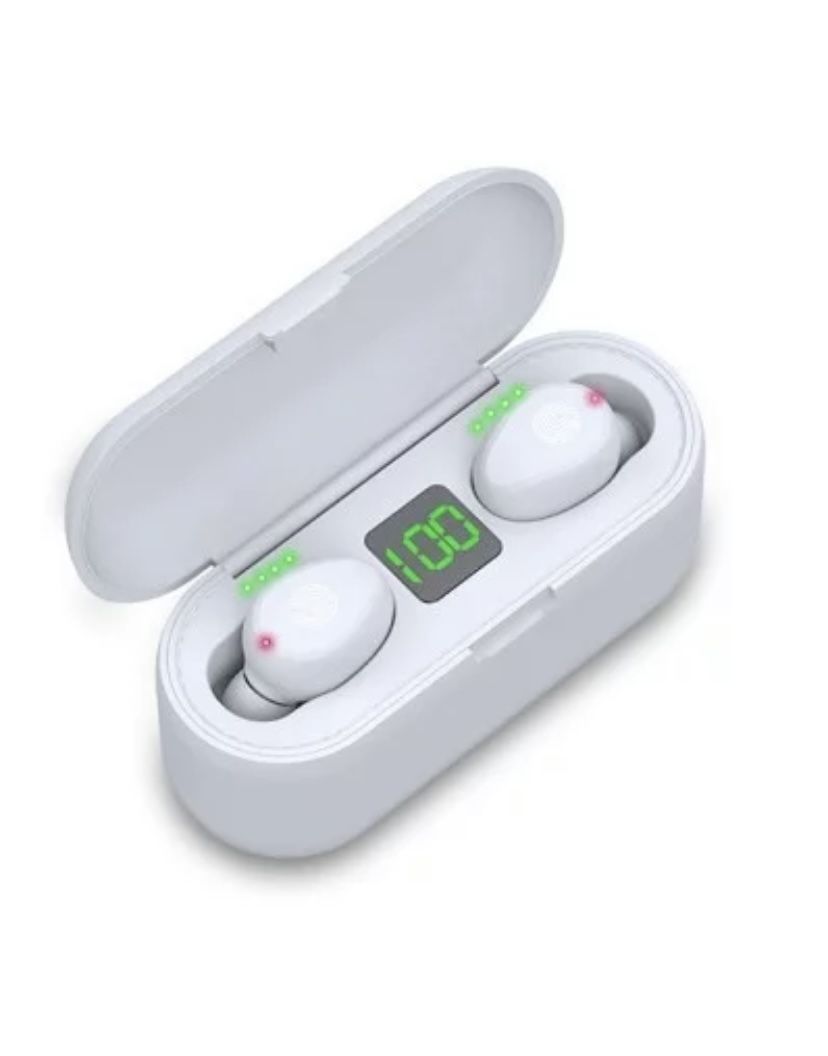 White Bluetooth 5.0 Earbuds TWS Wireless Headphones Headset Stereo Samsung Android iPhone Earphone Gift.