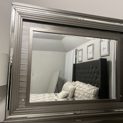 Grey mirrored dresser