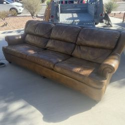 Brown Leather Couch 