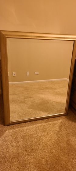 29x35 Glass Mirror W/ Gold Frame