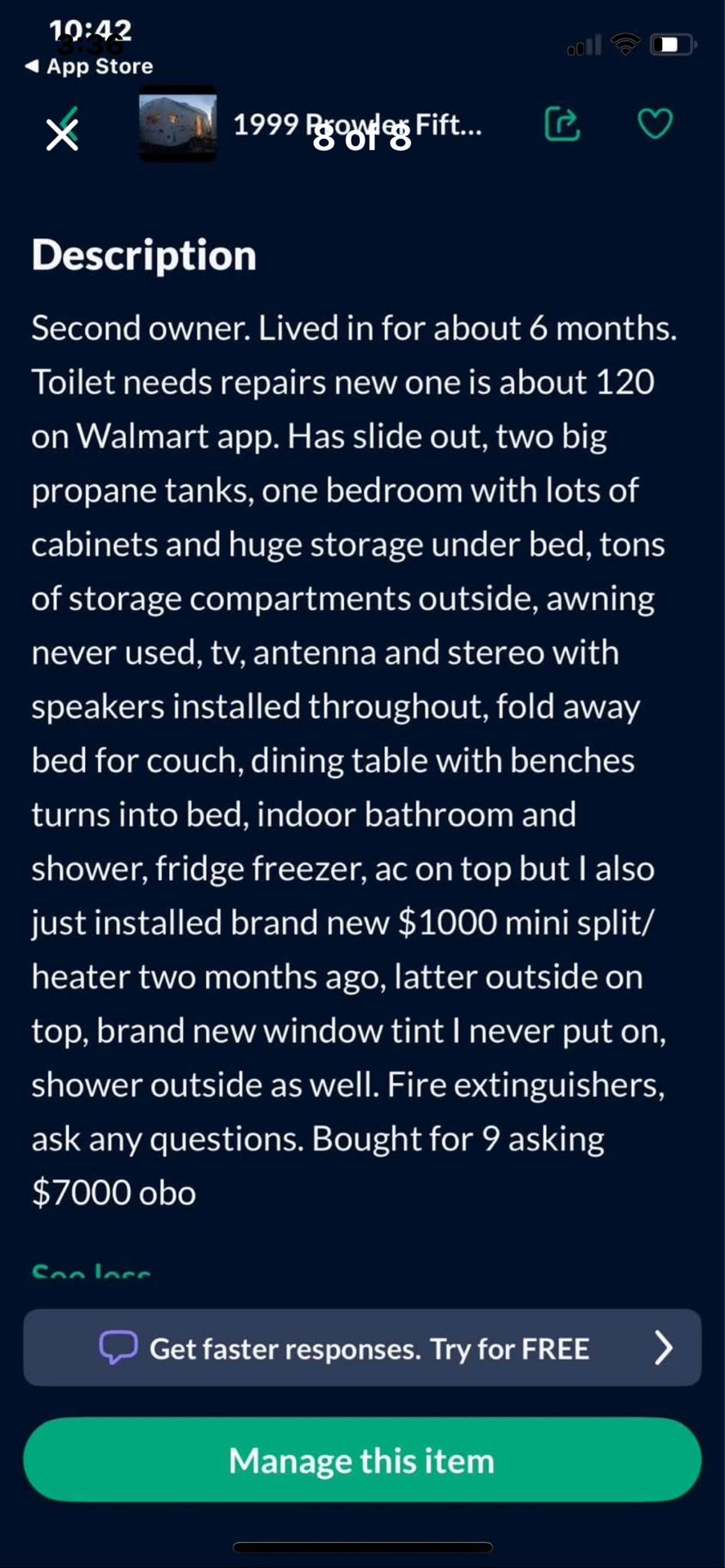 1999 Fleet wood Prowler