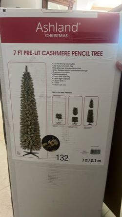 7ft pre lit pencil Christmas tree