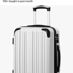 White Roller Suitcase: Coolife