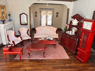 Antique dollhouse furniture lot