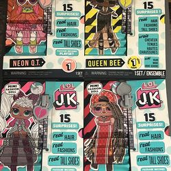 LOL Surprise JK Mini Fashion Dolls - Neon QT, Queen Bee, Diva, MC Swag