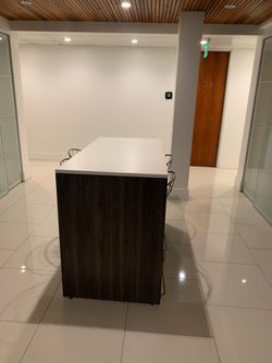 Work table/lunch bar height 30”x60” white gray