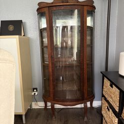 Curved Glass Antique China Cabinet