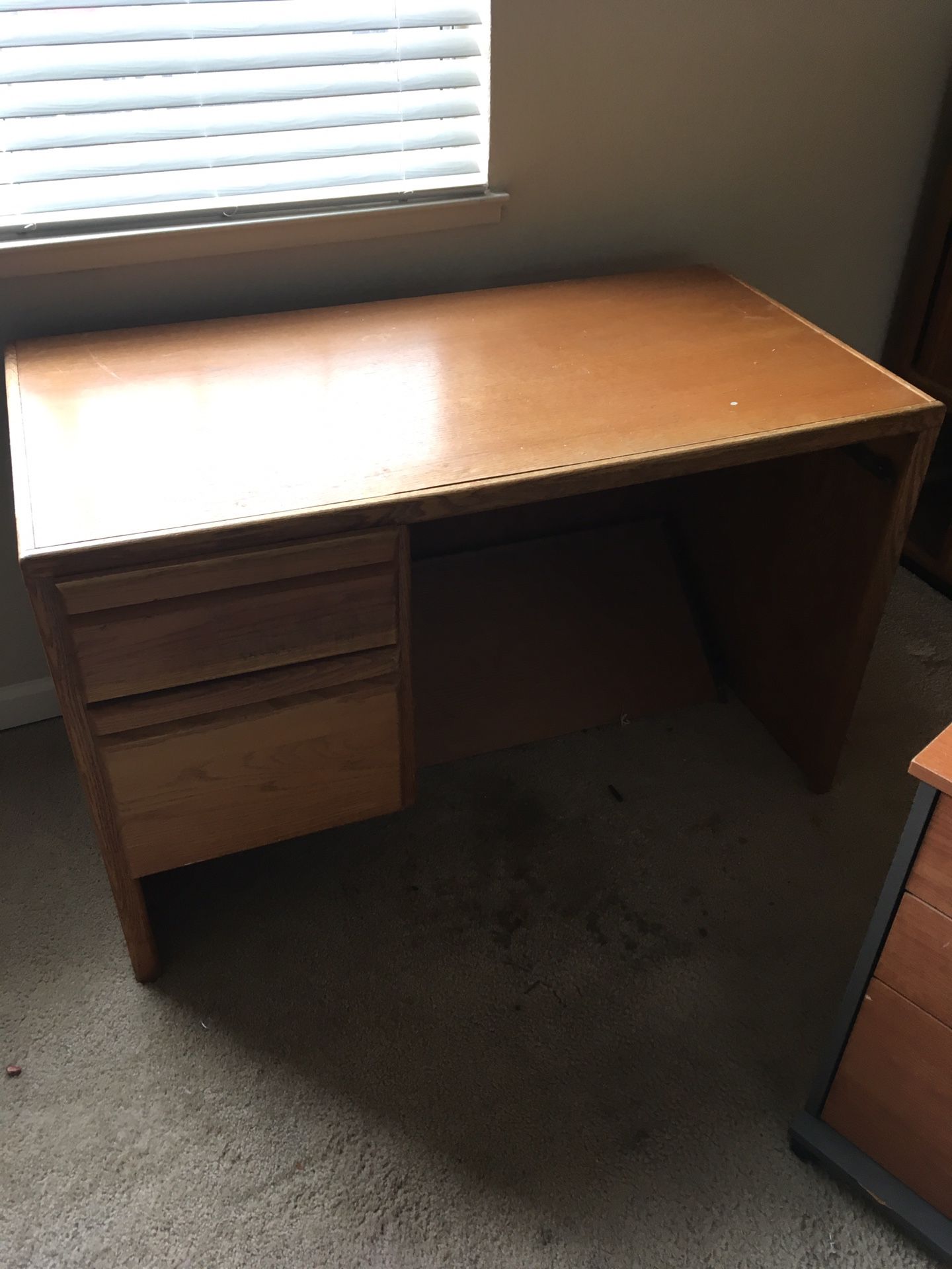 Free oak desk and tv armoire