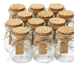 (4444-71) 24 Pack 1.7 Oz Glass Bottles with Cork Stoppers,50 ML Mini Small Glass Bottles for Wedding Favors,Crafts Home Decorations,Party Favors