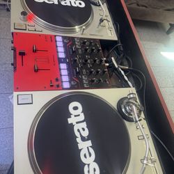 Dj Turntables And Mixer