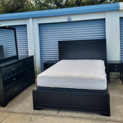 Black Queen Bedroom Furniture Dresser Set 