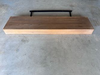 Rustic Wood Floating Shelf with Mounting Bracket
