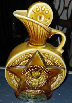 Jim Beam Decanter Liquor bottle star Centennial Elks 1968