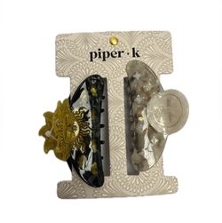 NWT ⚜️🌝🌚⚜️ Piper K sun and moon claw hair clips set of 2!