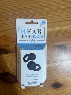 Hush Hoops Ear Plugs, Ultra-Soft Reusable Noise Reducing Earplugs with Horseshoe Shape for Comfort, 4 Tip Sizes for Customizable Fit, 17dB (NRR) Noise