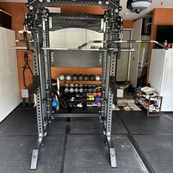PRO SERIES Ultimate Half Rack Functional Trainer w/Smith Machine Bar | 400lb Stack | Gym Equipment | Fitness | Commercial | Squat Rack 