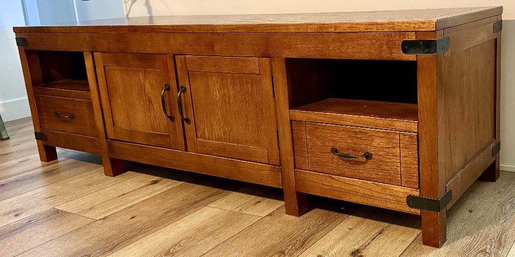 Arhaus Solid Wood Media Console TV Stand Entertainment Center