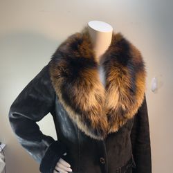 Vlyanto Suede Real Fur Coat Large