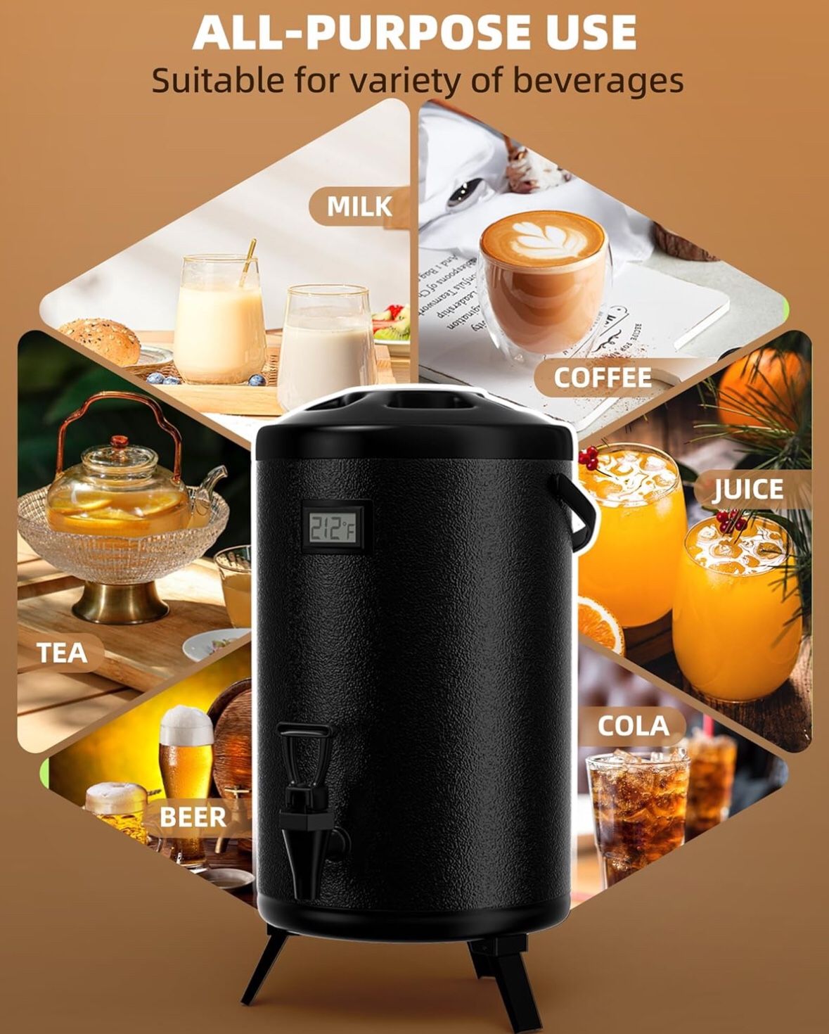 New..2.2 Gallon Insulated Beverage