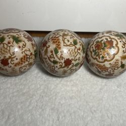 Decorative Orbs With floral Accent