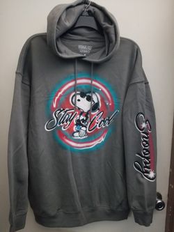 HYBRID APPAREL PEANUTS 2024 STAY COOL SNOOPY AIR BRUSH MEN'S HOODIE SWEATER SIZE MEDIUM IRIS GRAY BRAND NEW WITH OUT TAGS CHECK OUT MY OFFERS. 