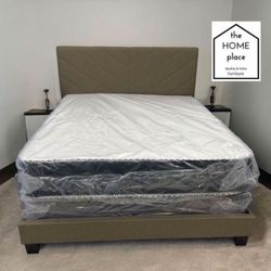 Brand New Queen Bed Frame With Mattress & Boxspring For Only $349 🚨 Ready For Delivery 🚛