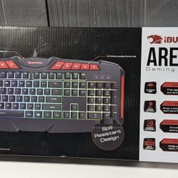 ARES M1 Gaming Keyboard Black/Red w/ RGB LEDs iBuyPower New