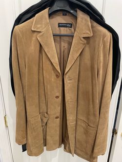 Mens Kenneth Cole New York Suede Leather Car Coat, New Condition, Size XL