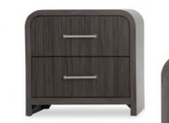 Modern Grey 2-Drawer Nightstand