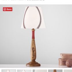 Pottery Barn Kids baseball lamp